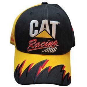 Vintage2023 CAT Racing NASCAR #22 Adjustable Hat Yellow/Black Embroidered Flames